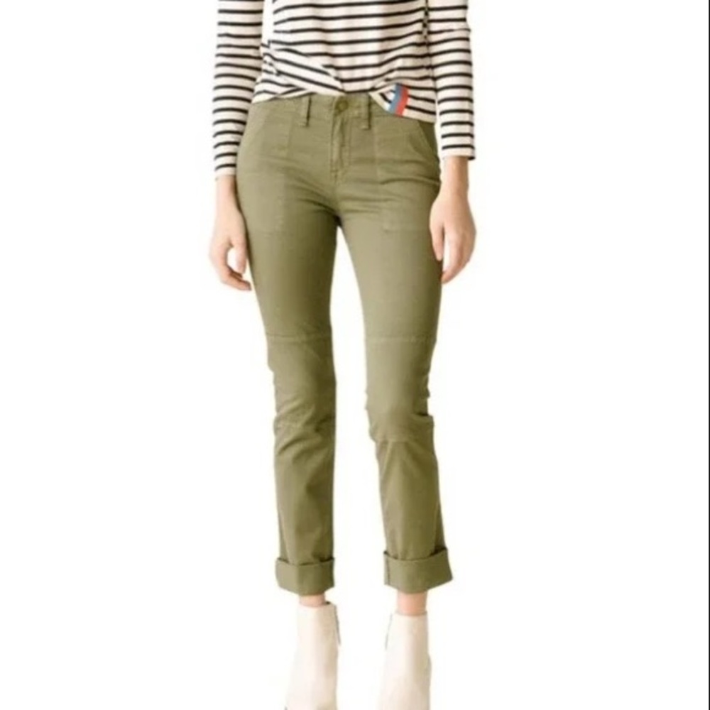 Veronica Beard Adrina 10.75 Skinny Green Cargo Jeans Pants Women's Size 24